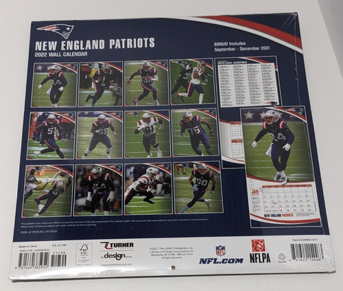 2022 New England Patriots Wall Calendar Sealed