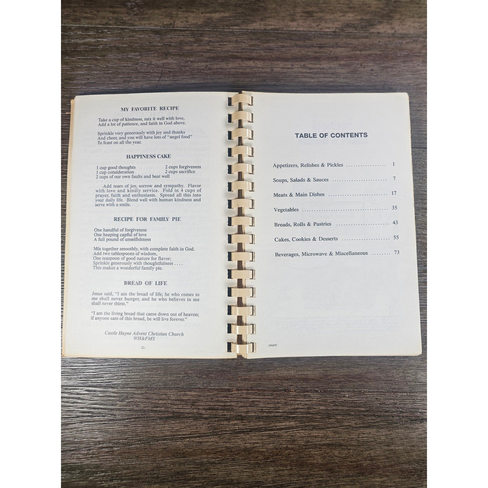 Vintage Church Cookbook Heavenly Dishes Fundraiser Spiral Bound Community Recipe
