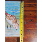 Original Coastal Sandpiper Acrylic Painting on Canvas Signed OOAK Wall Art