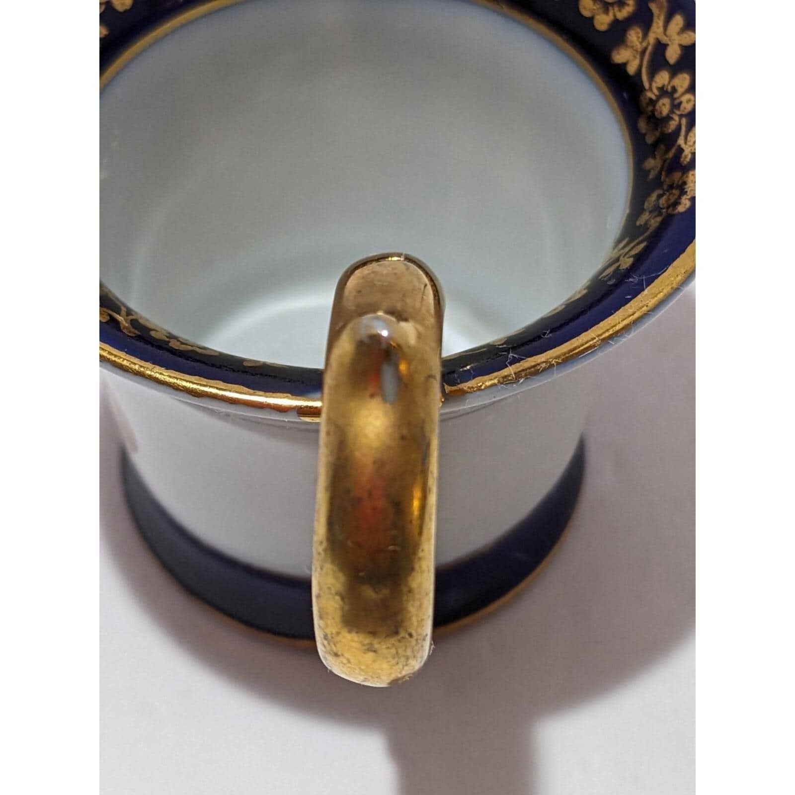 Vintage German Demitasse Cup Gold Plated Floral Eger Co