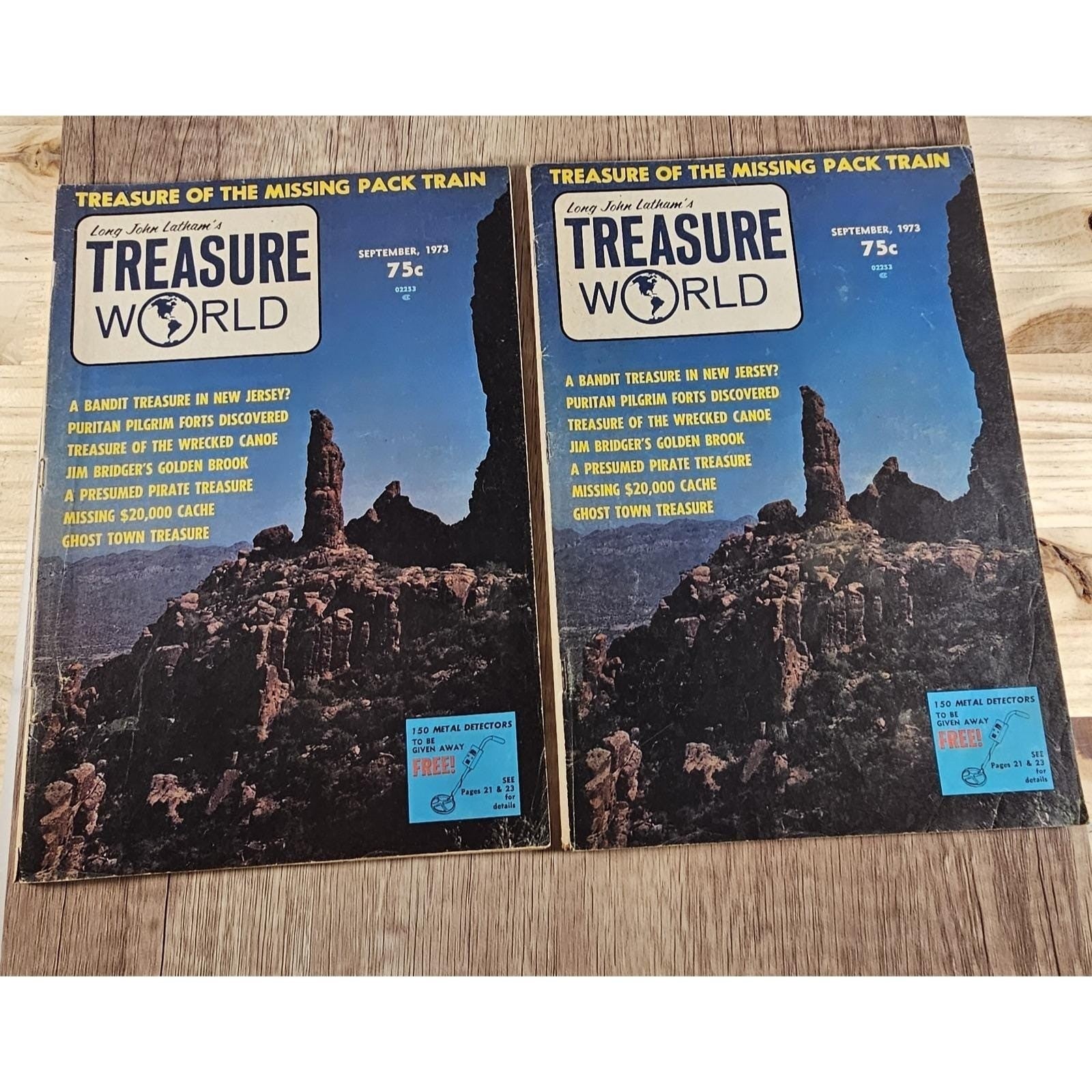 Vintage 1973 Treasure World Magazines Pair Long John Latham