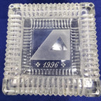 Vintage Crystal Trinket Box 1996 Small Square Jewelry Keepsake Box