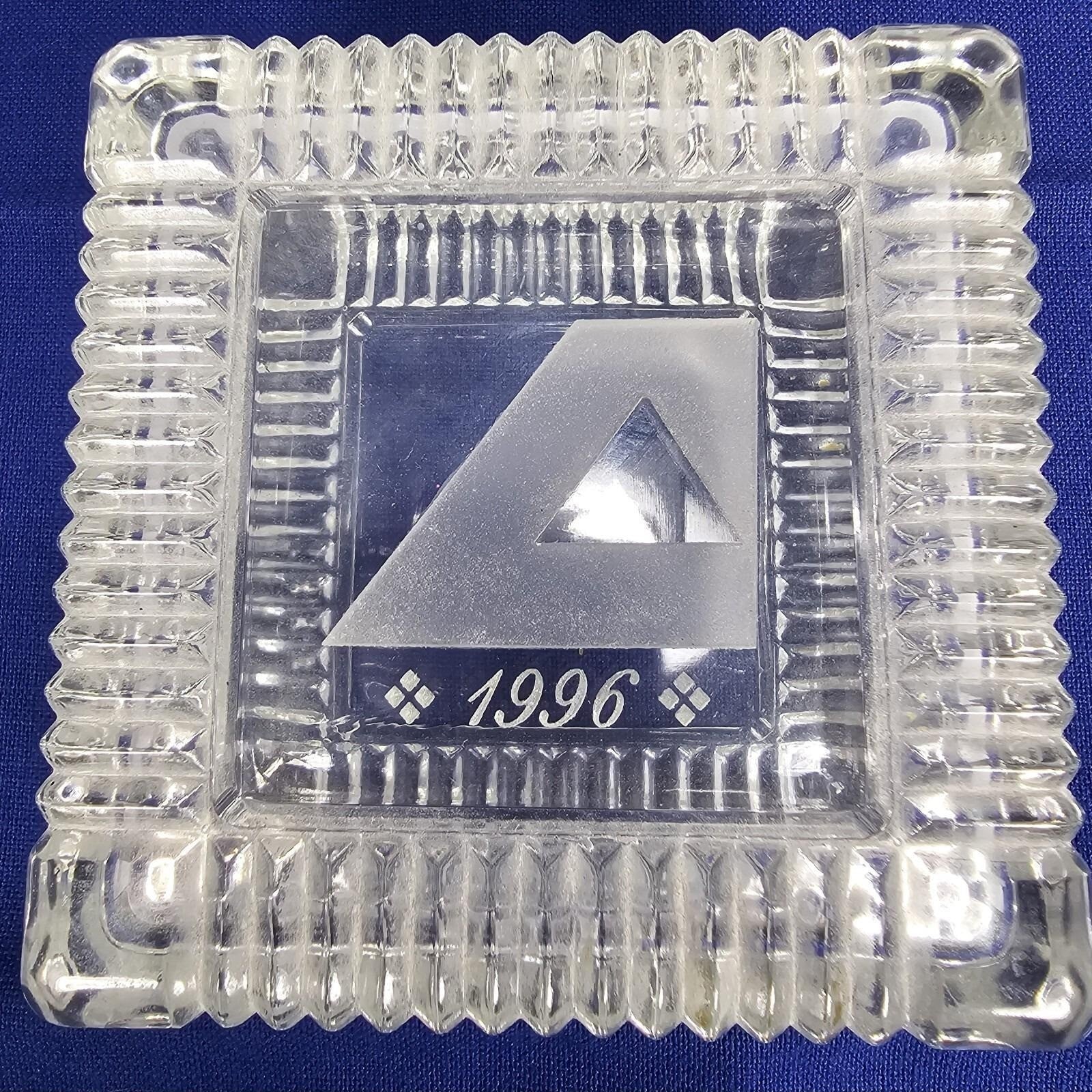 Vintage Crystal Trinket Box 1996 Small Square Jewelry Keepsake Box