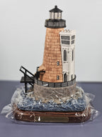 Lefton Lost Lights Bishop & Clerks MA 1857 Lighthouse Figurine With Tin & COA