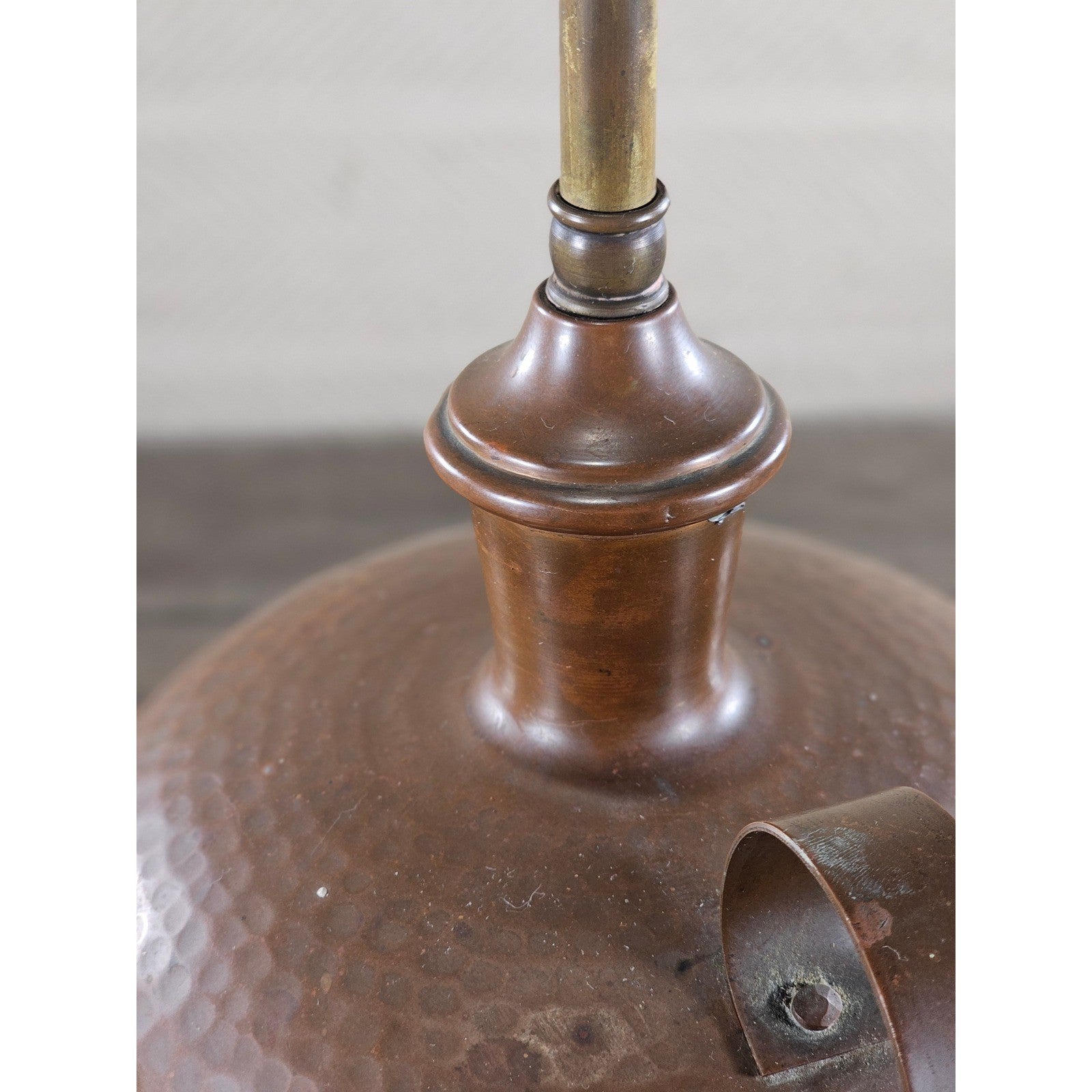Vintage Hammered Copper Table Lamp 25" Rustic Mid Century Base