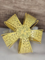 Yellow Metal Pumpkin Candle Holder Lantern Fall Decor Halloween Thanksgiving 4.5