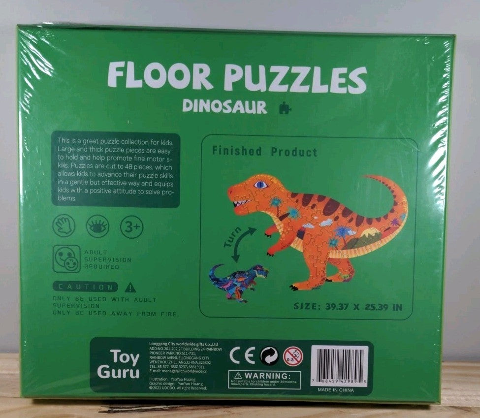 New Sealed Toy Guru Dinosaur Floor Puzzle 48 Pieces 39.37"x25.39" Inches