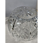 Vintage Cut Crystal Glass Bowl Starburst Pattern Scalloped Rim