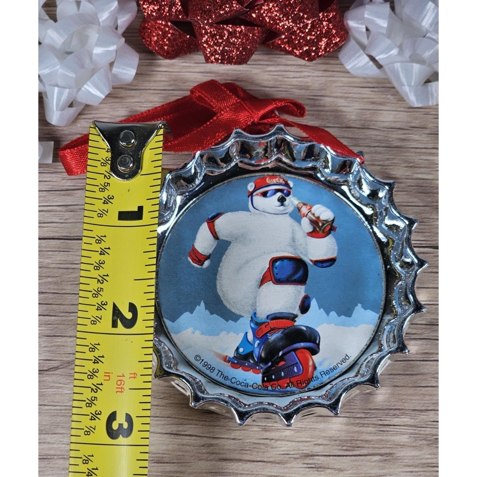 Coca-Cola 1998  Polar Bear Ornament Trim-A-Tree Metal
