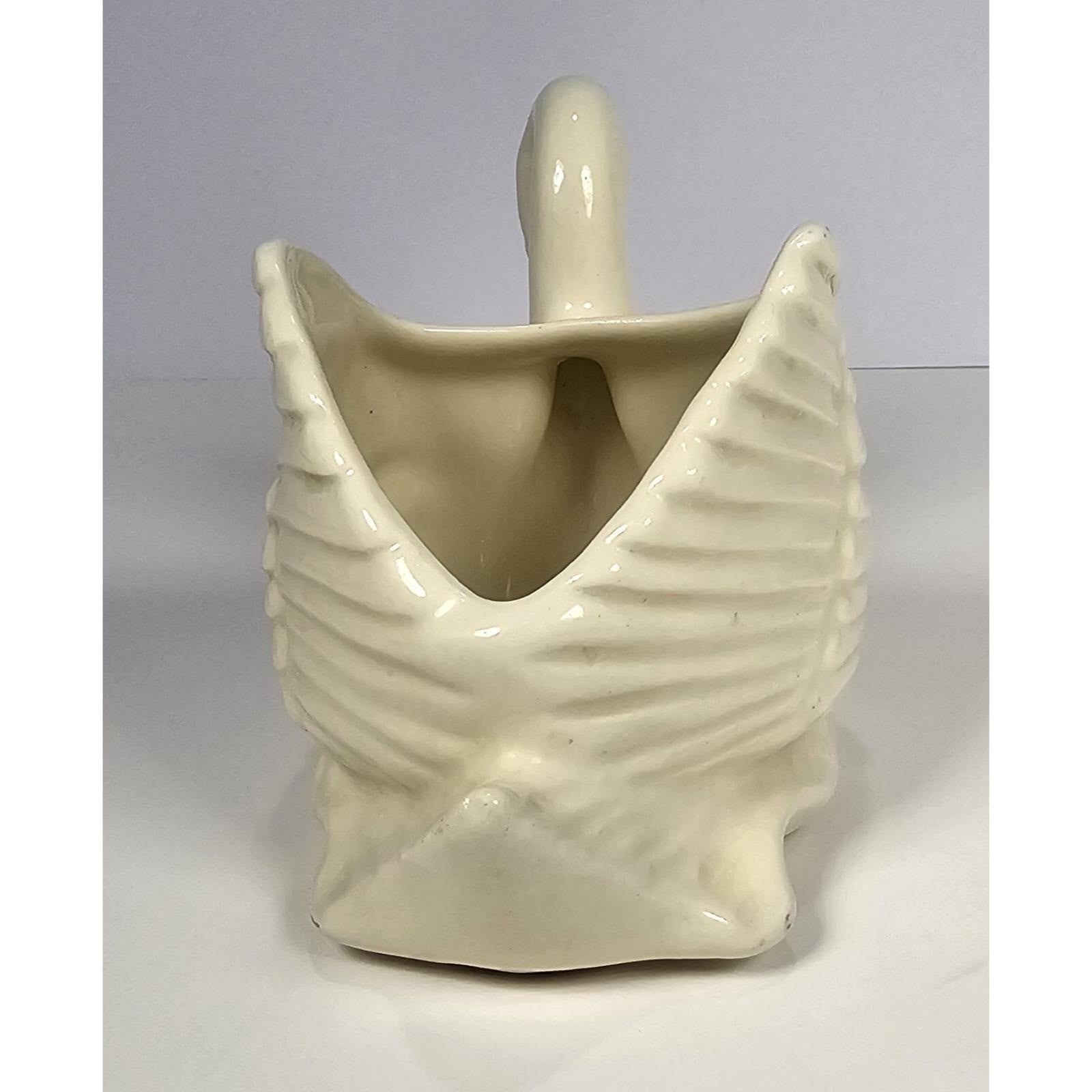 Vintage Porcelain Swan Figurine Small Vase 5.5 Inch