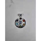 Vintage Sterling Silver Multistone Pendant .925 Artisan Style No Chain