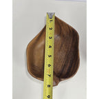 Monkey Pod Wood Leaf Bowls Set of 2 Handcrafted Handles