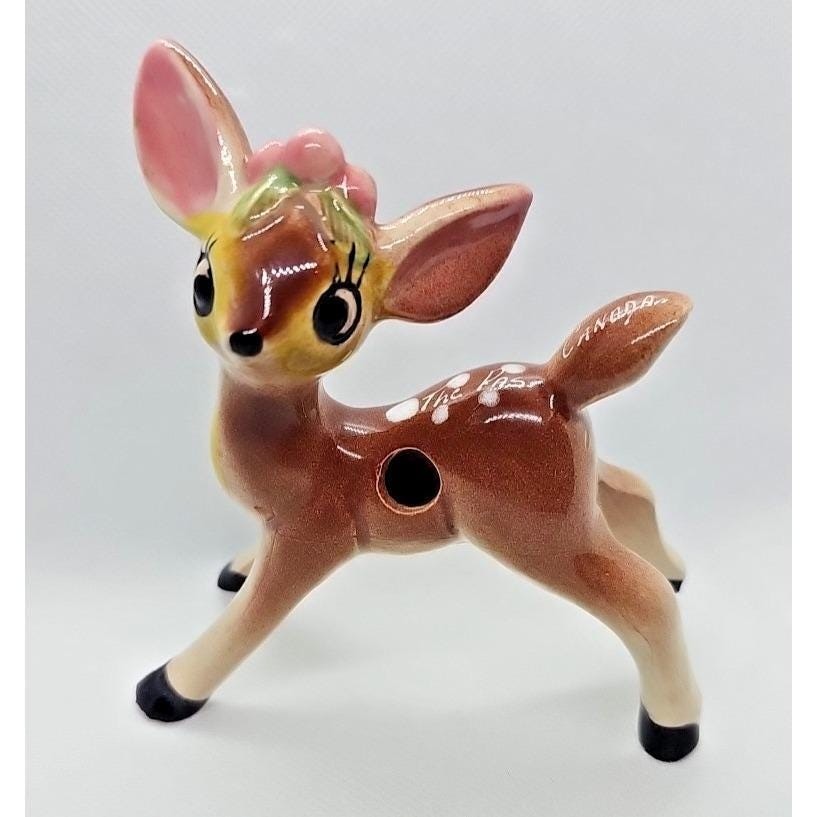 Vintage Doe Deer Figurine The Pas Canada Ceramic 4 Inch