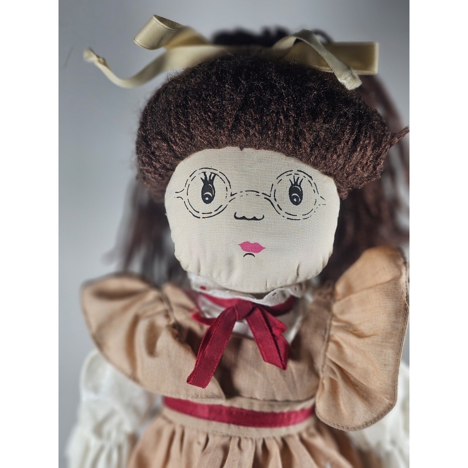 Vintage 17" Handmade Cotton Girl Doll