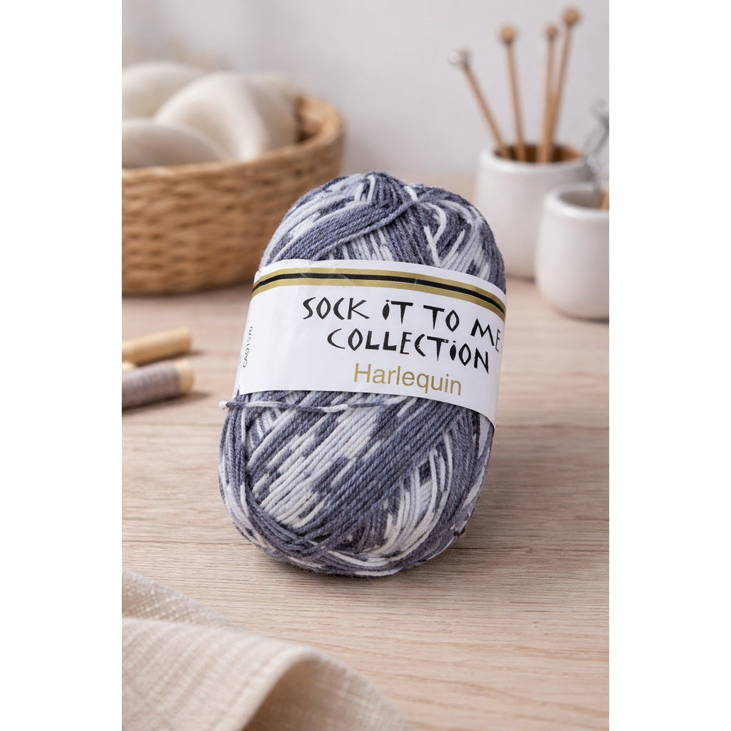 Vintage Elann Sock-It Collection Harlequin Yarn 50g Superwash Wool Italy