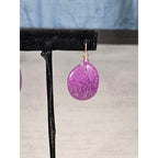 Purple Stone Drop Earrings Handmade Dangle Earrings Vintage Style