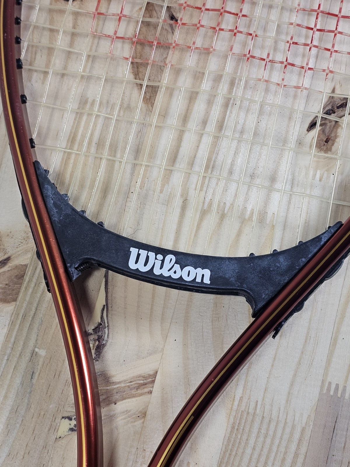 Red Wilson Ace 4 1/2 L4 racquet Midsize W/ Brown grip w/ Case