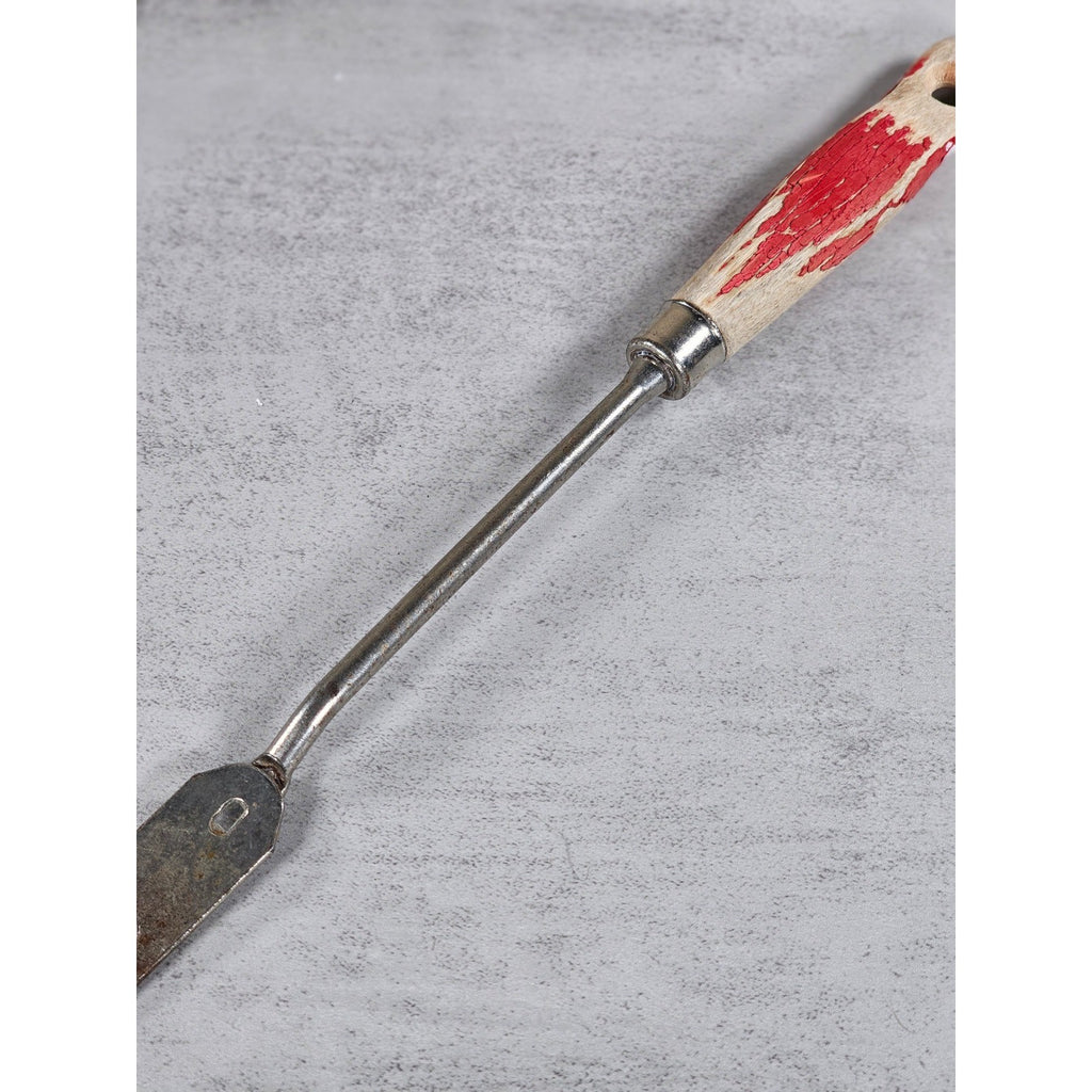 Vintage BBQ Carving Fork Wood Handle Red Paint Rustic 13 Inch