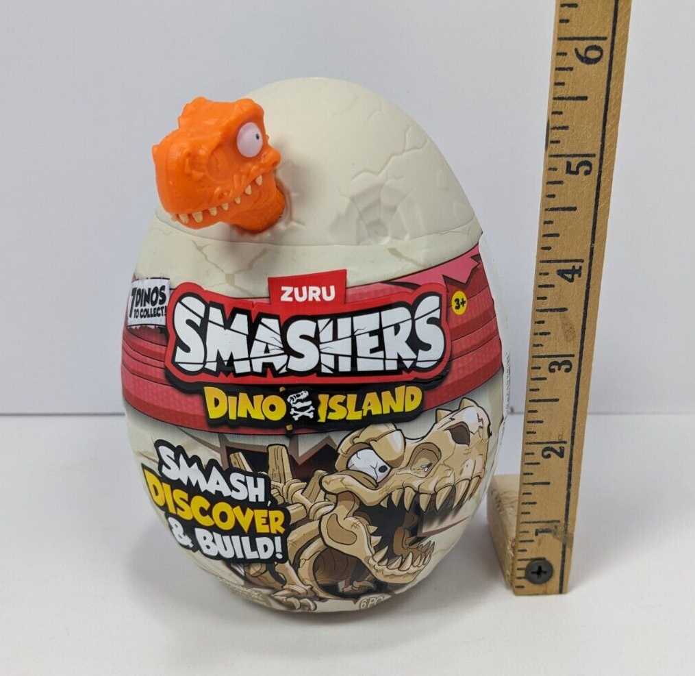Zuru Smashers Dino Island Mystery Egg w/ Surprise Items-- Orange Dino Egg