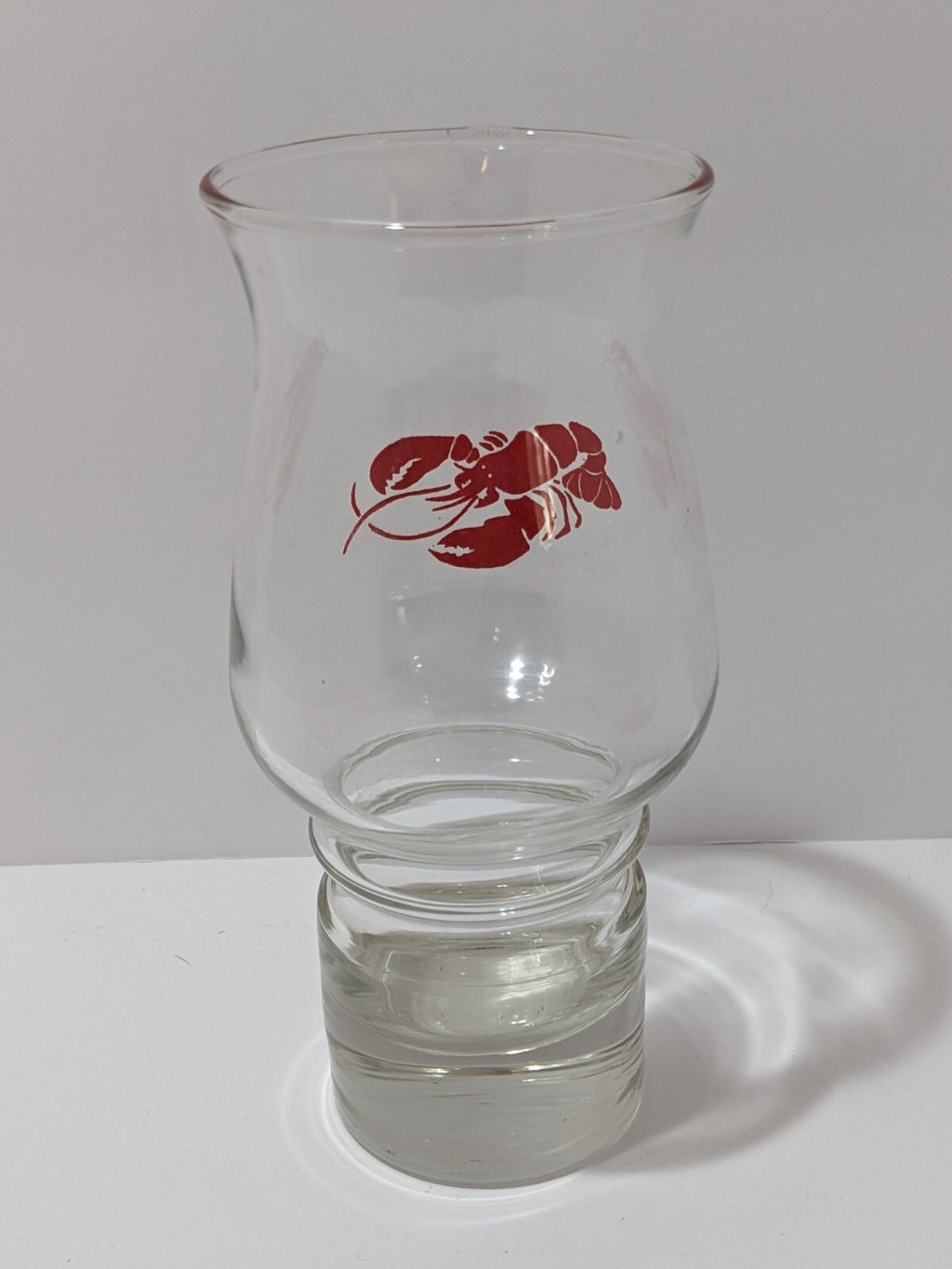 Vintage 1980s Red Lobster 7″ Hurricane Drinking Glass Libbey Nautical Barware