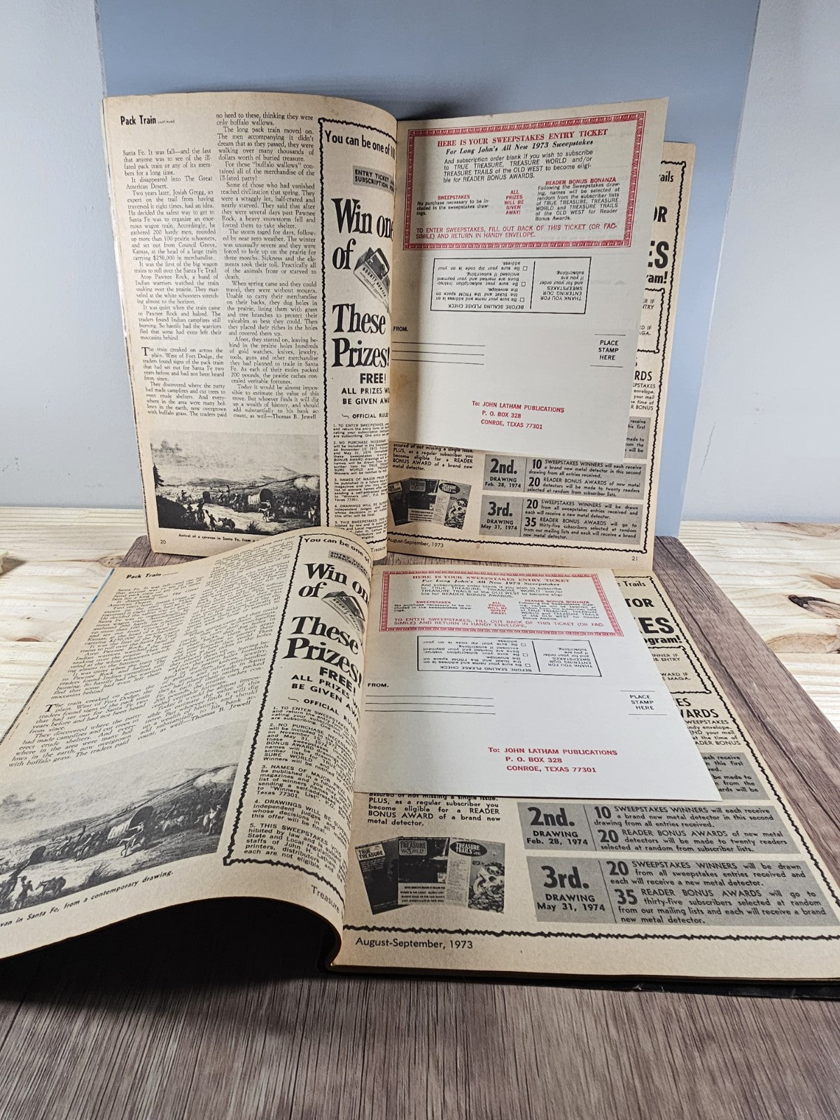 2 × Long John Latham’s Treasure World Magazine – Sept 1973