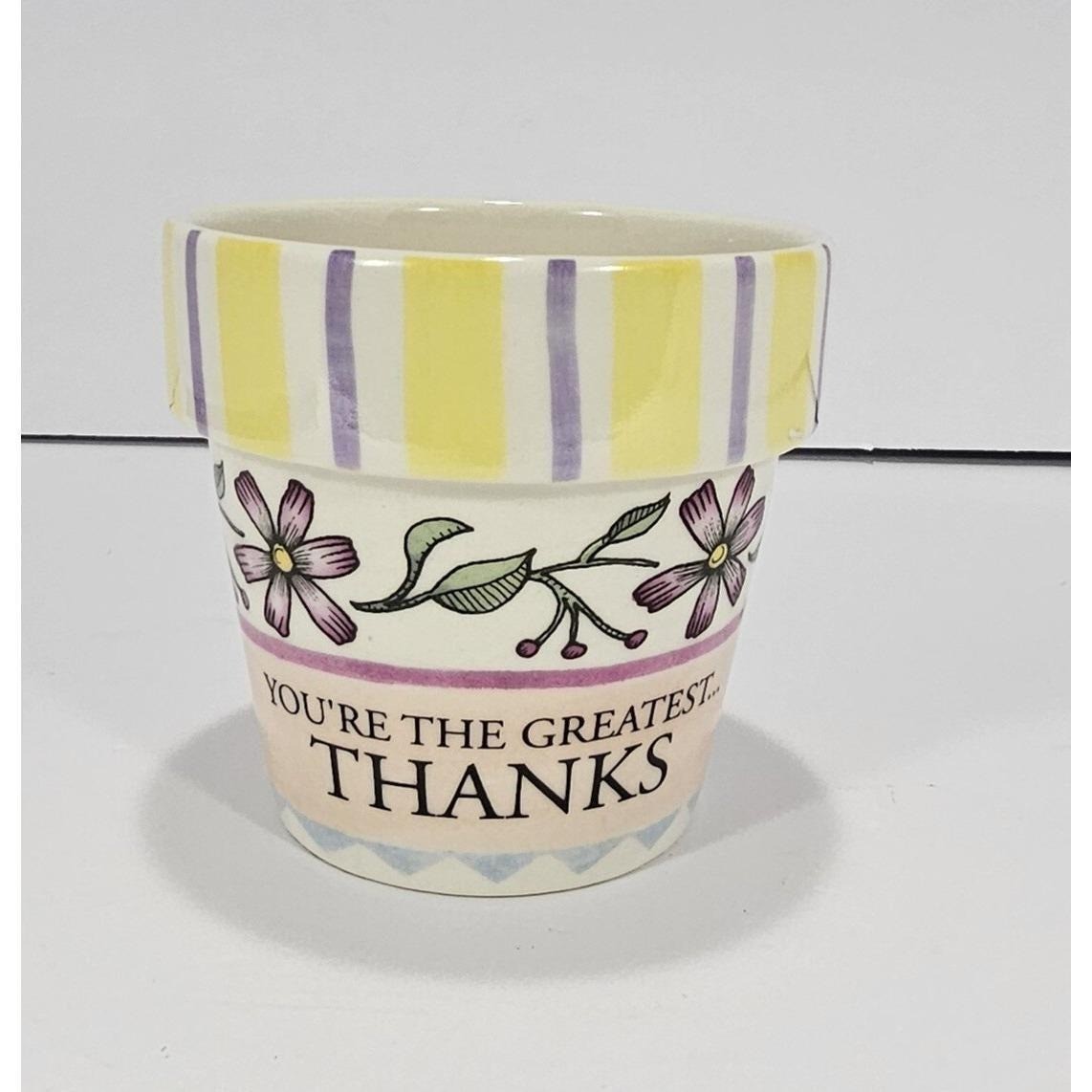 Vintage Russ Berrie Flower Pot You're the Greatest Planter