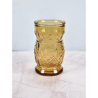 Vintage Wheaton Amber Pineapple Glass | Textured Mid Century Drinkware