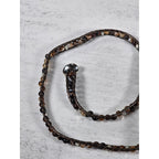 Brown Beaded Wrap Bracelet Leather Cord Multi Tone Stone Boho