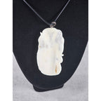 Vintage Carved Pendant Necklace Owl Elephant Red Accent