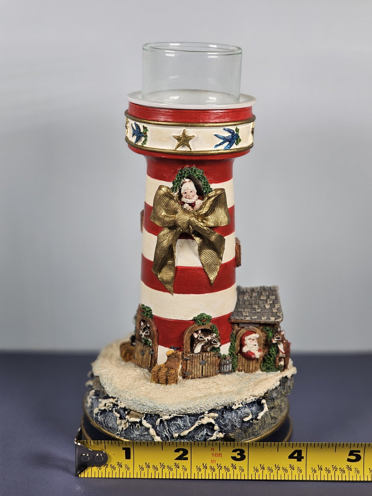 VTG Danbury Mint “Night Before Christmas” Lighthouse Candle Holder Nautical