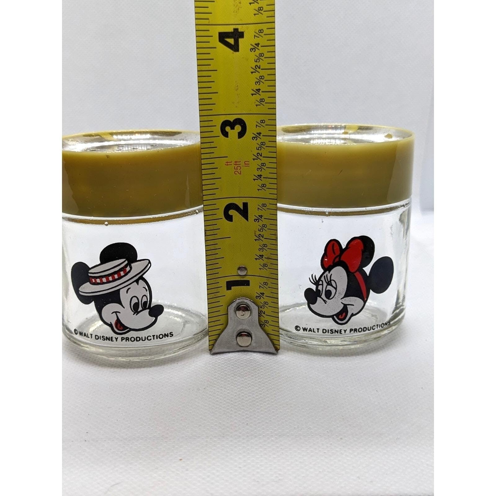 Mickey Minnie Salt Pepper Shakers Vintage Disney Glass Set