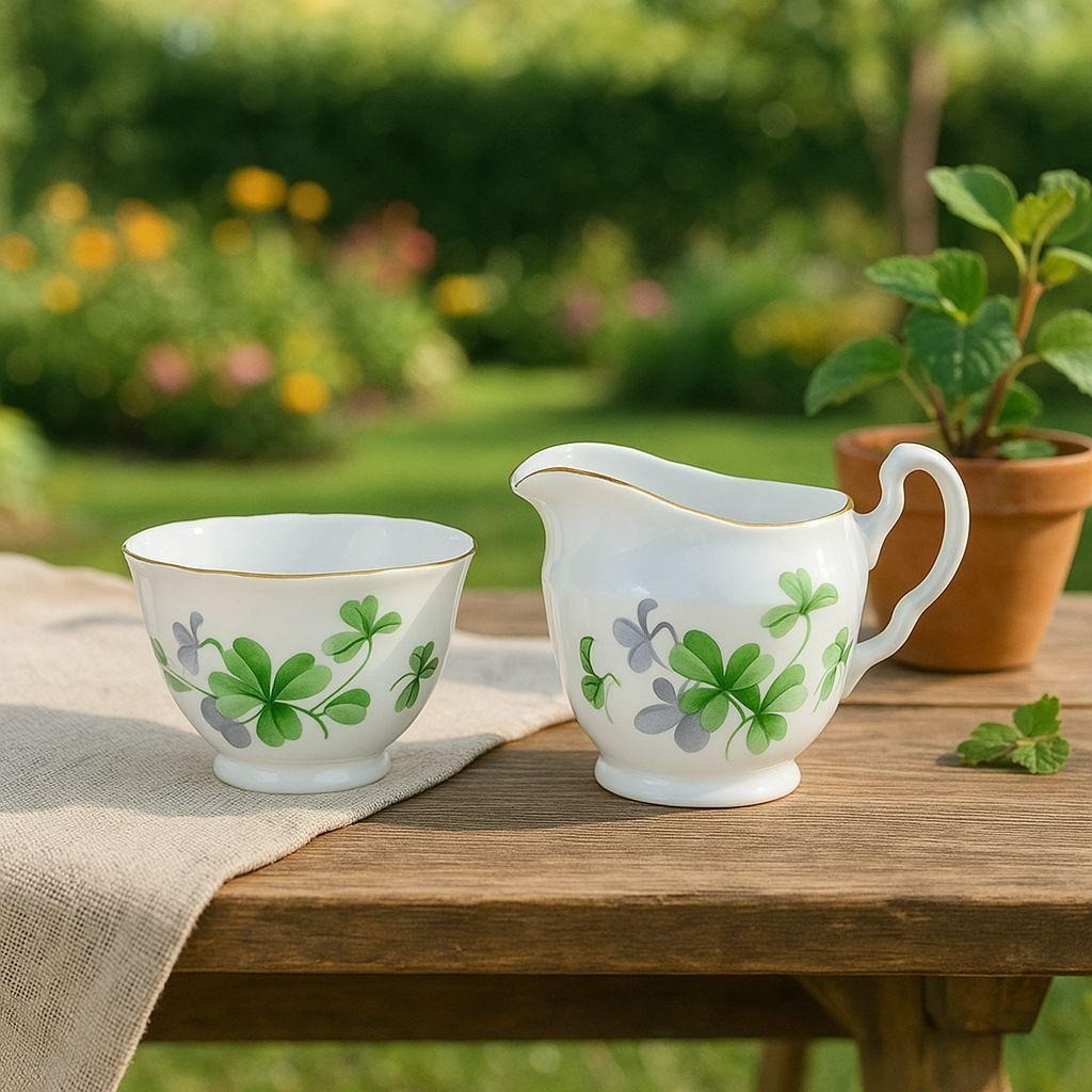 Vintage Adderley Bone China Creamer & Sugar Bowl Set England