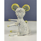 Vintage Lucite Mouse Figurines Clear Yellow Hong Kong
