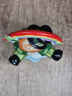 Saint Patricks Day Ceramic Leprechaun Holding Rainbow Figurine