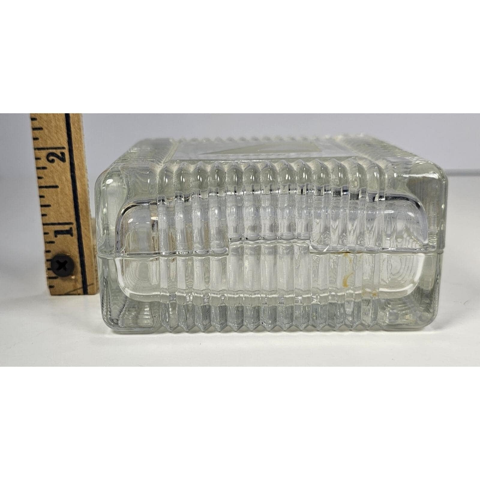 Vintage Crystal Trinket Box 1996 Small Square Jewelry Keepsake Box