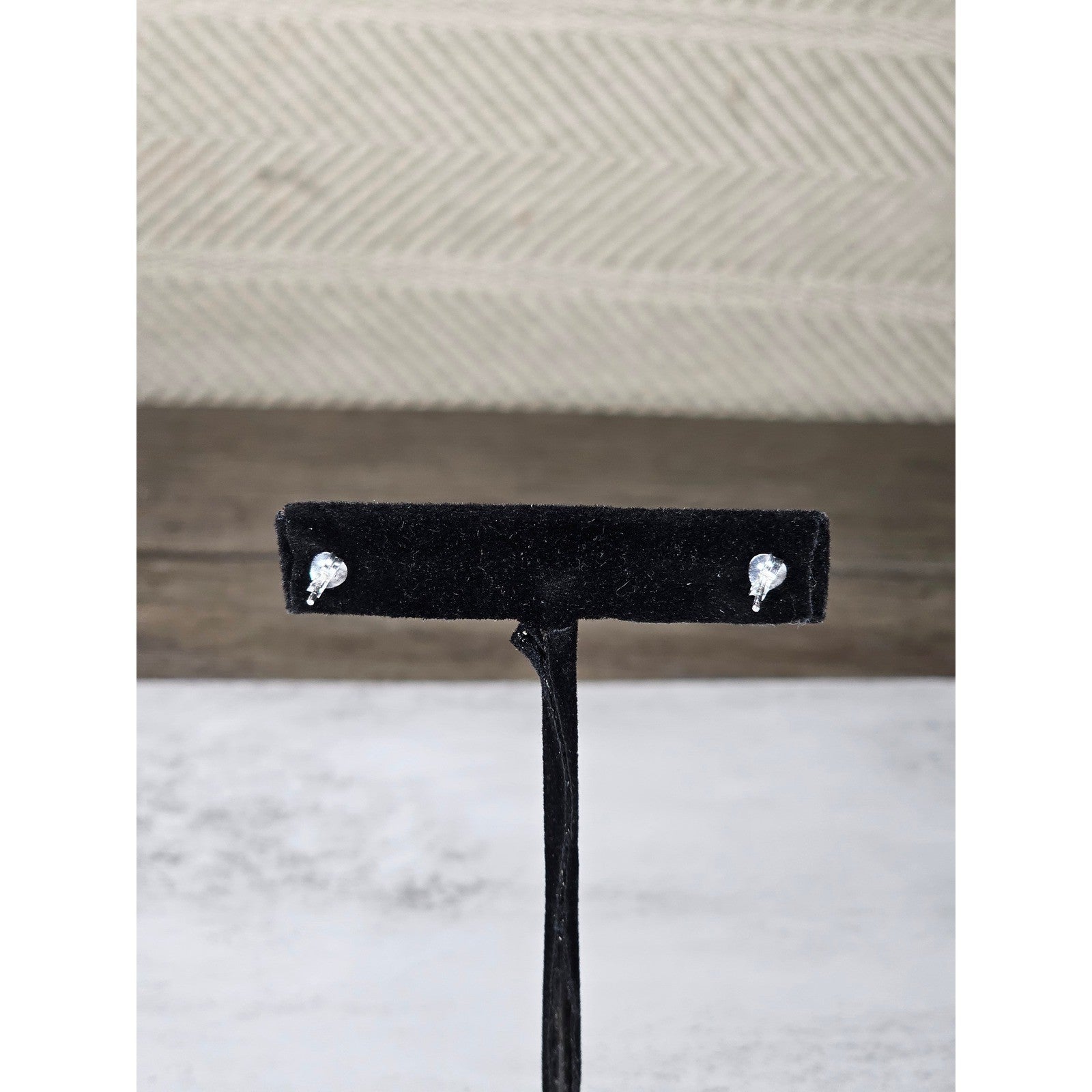 Vintage Rhinestone F Stud Earrings Silver Tone Initial Letter Posts