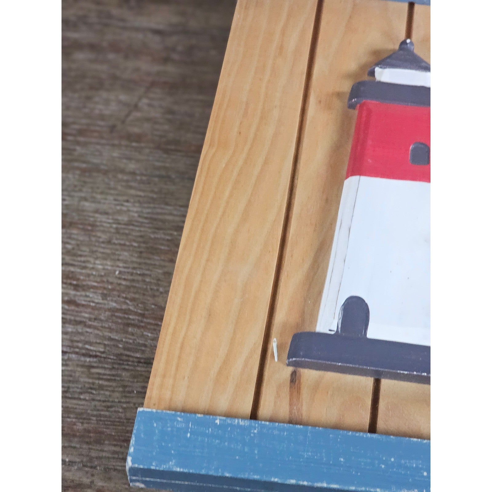 Rustic Wooden Lighthouse Wall Decor Nautical Coastal Accent 12 x 7.5