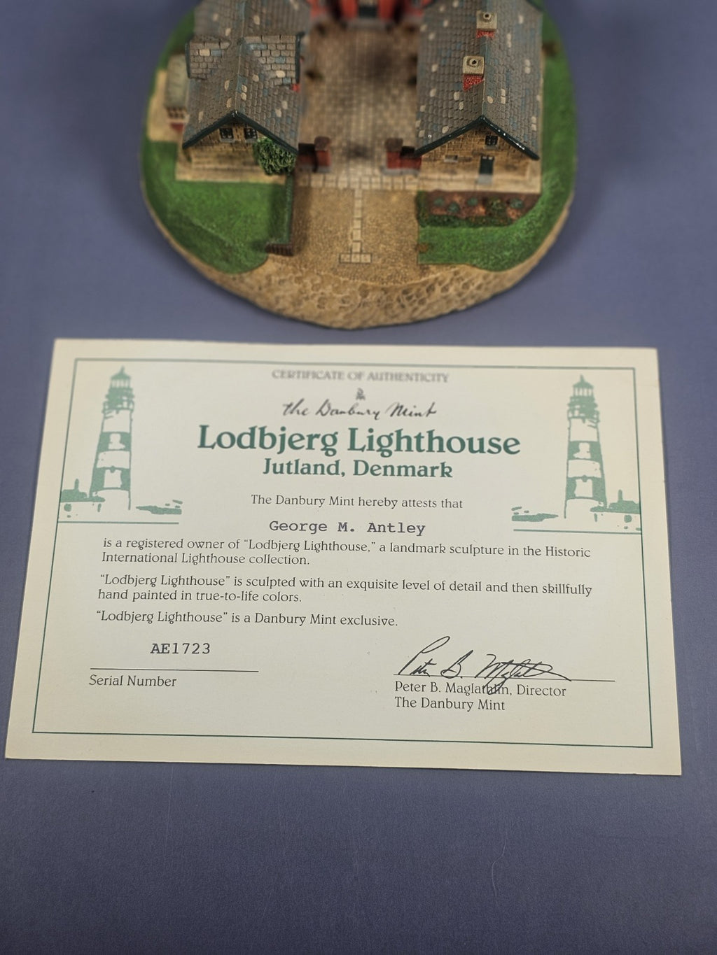 Lodbjerg Lighthouse Western Jutland Denmark The Danbury Mint 1994 Sculpture