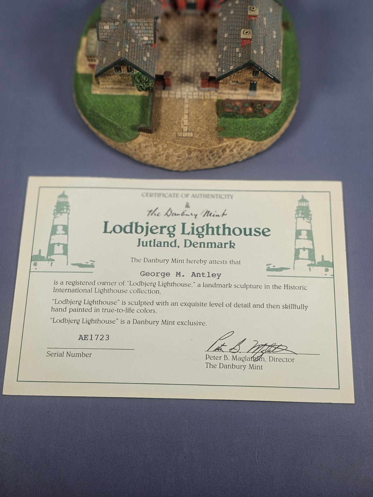 Lodbjerg Lighthouse Western Jutland Denmark The Danbury Mint 1994 Sculpture