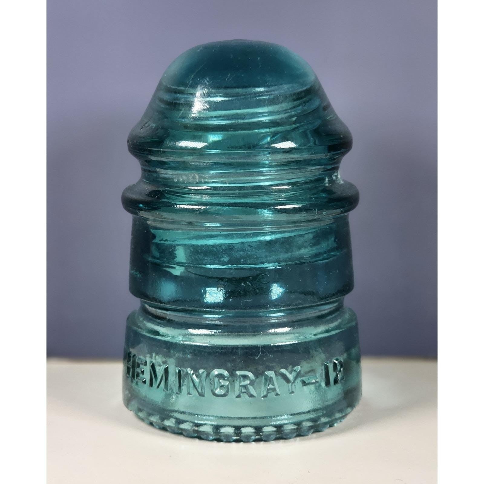Vintage Hemingray No 12 Glass Insulator Aqua Utility Glass