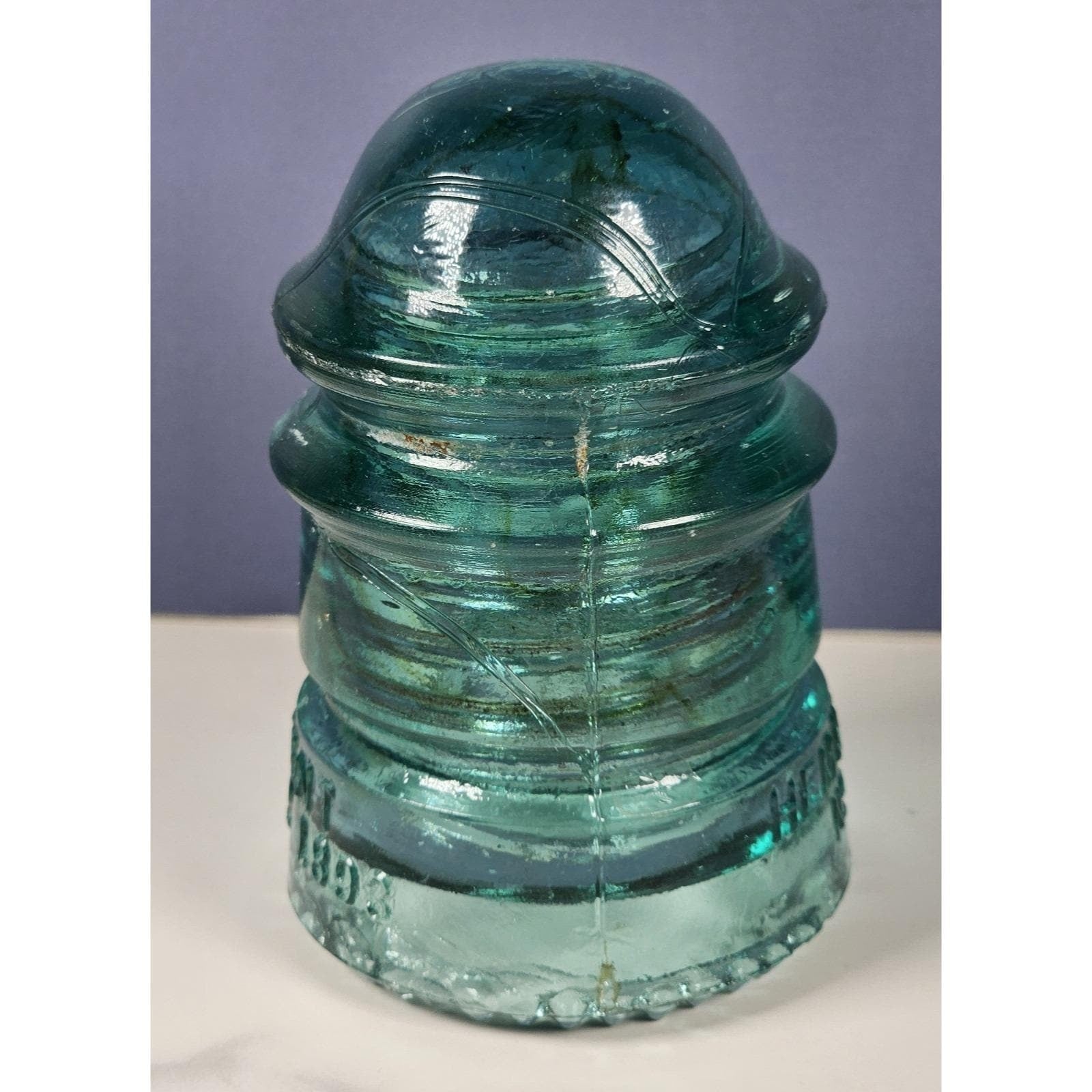 Vintage Hemingray No 12 Glass Insulator Aqua May 2 1893 Patent