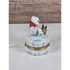 Franklin Mint Coca Cola Polar Bear Trinket Box 1999 Porcelain