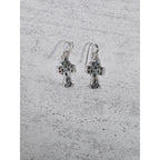 Vintage Sterling Silver Celtic Cross Dangle Earrings