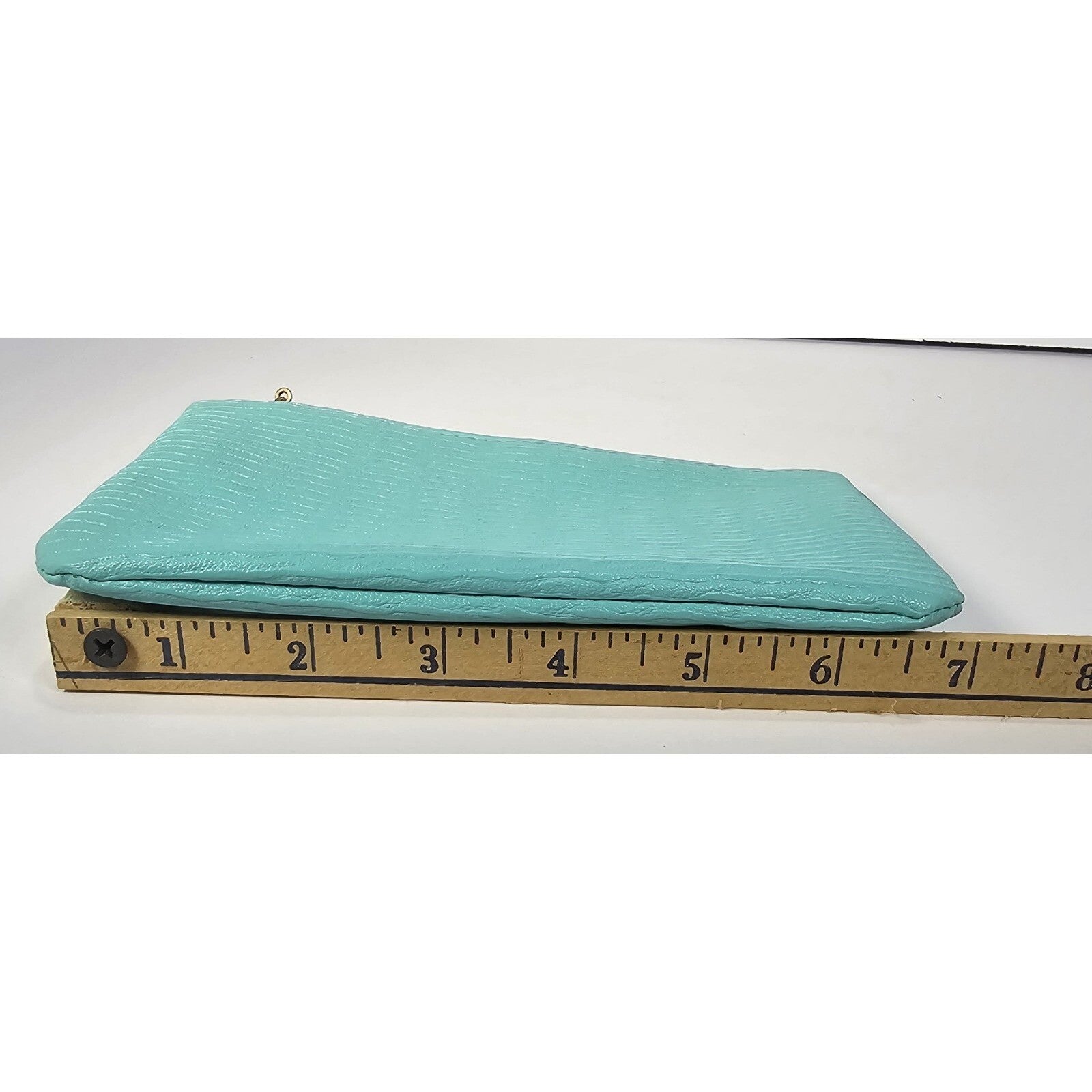 IPSY Turquoise Glam Bag Wave Texture Starfish Zipper Makeup Pouch