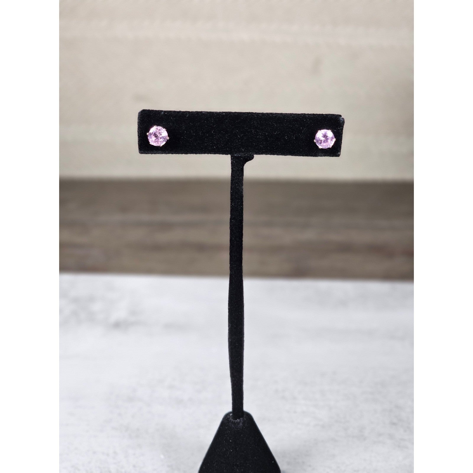 Vintage Pink Rhinestone Stud Earrings Round Faceted Post Earrings