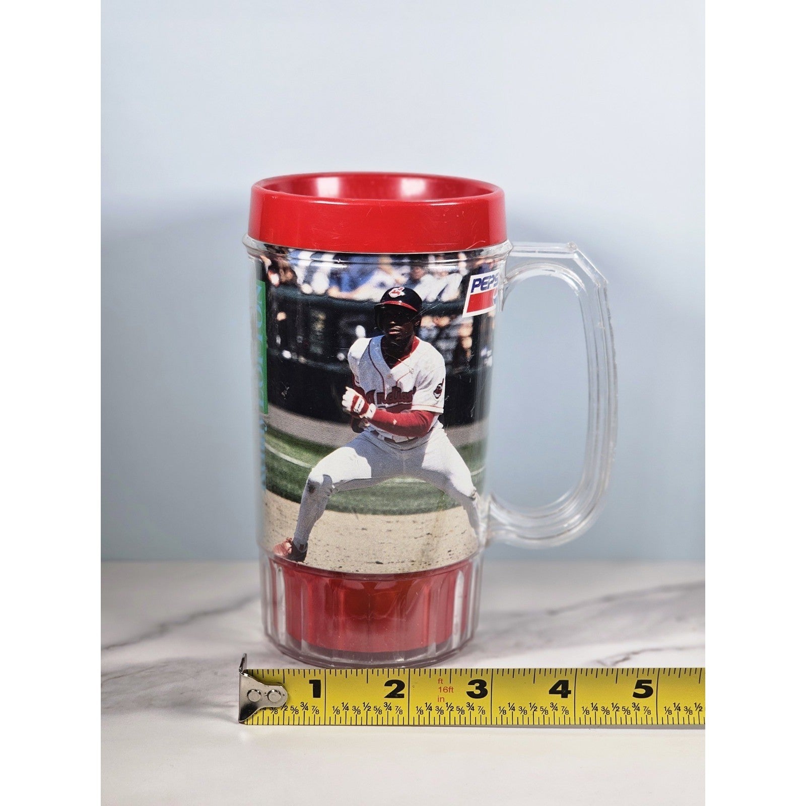Vintage Kenny Lofton Cleveland Indians Pepsi Plastic Mug Chief Wahoo
