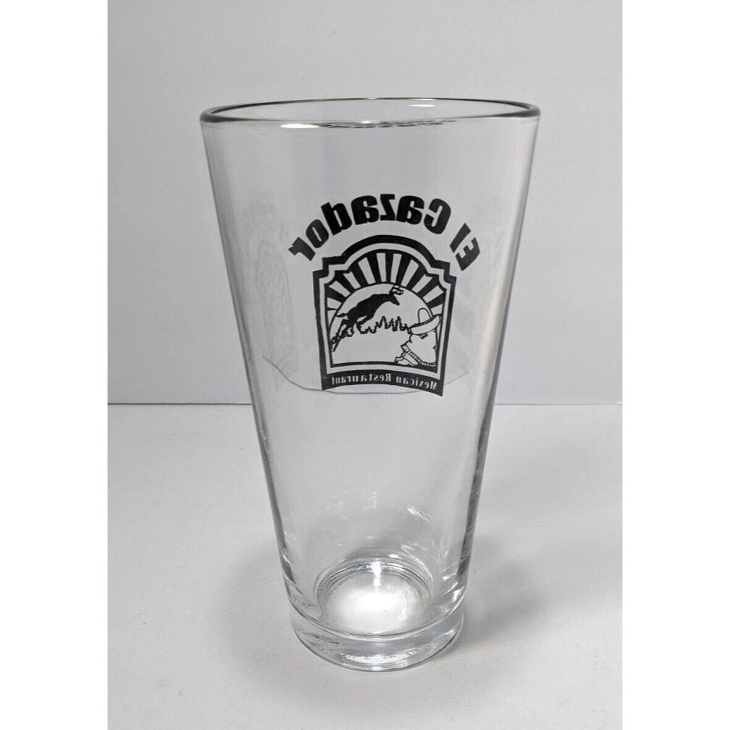 El Cazador Pint Glass Mexican Restaurant Logo 16oz Barware