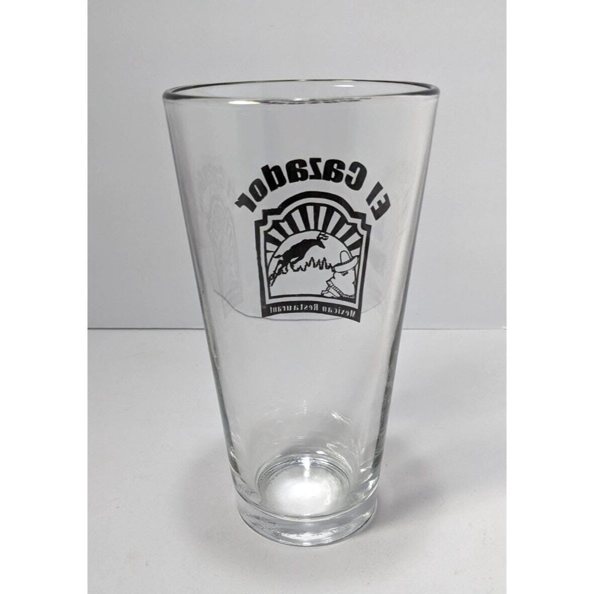 El Cazador Pint Glass Mexican Restaurant Logo 16oz Barware