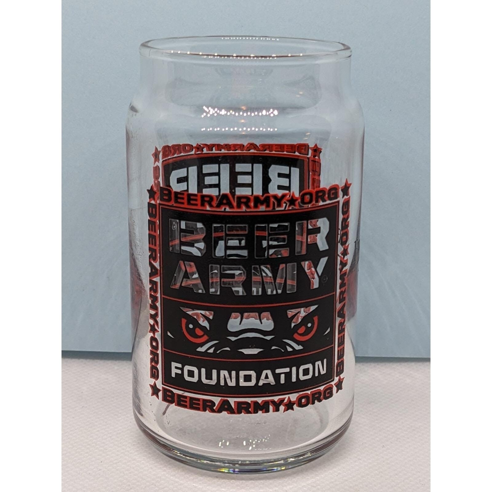 Vintage Beer Army Foundation 5 oz Boelter Brand Promotional Glass