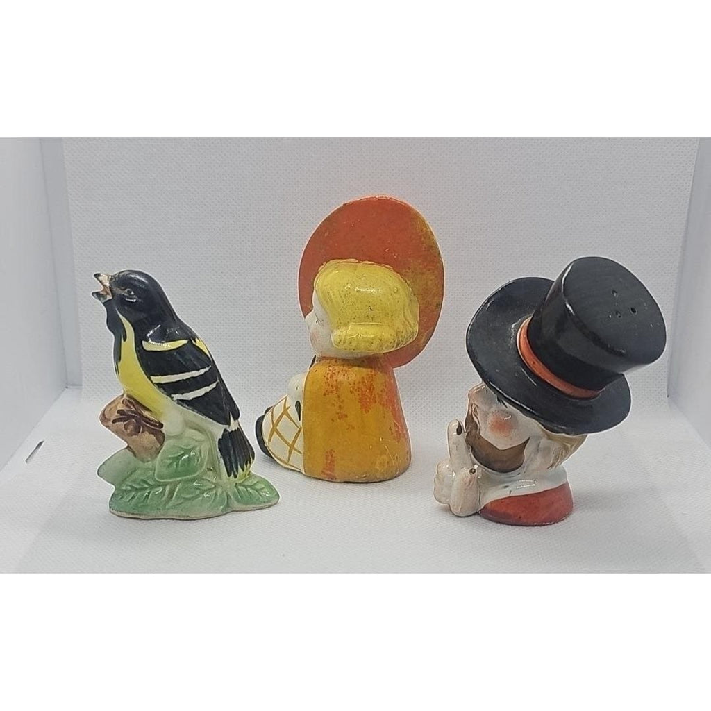 Vintage Salt and Pepper Shakers Lot of 3 Rustic Kitchen Shakers